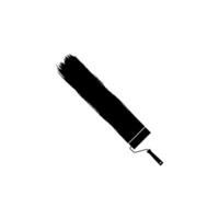 Paint Roller and Brush Stroke Silhouette, can use for template, lay out, background, art illustration,  advertisement space, or graphic design element. Vector Illustration