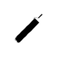 Paint Roller and Brush Stroke Silhouette, can use for template, lay out, background, art illustration,  advertisement space, or graphic design element. Vector Illustration