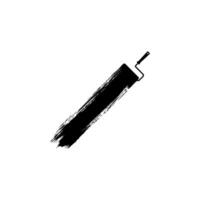 Paint Roller and Brush Stroke Silhouette, can use for template, lay out, background, art illustration,  advertisement space, or graphic design element. Vector Illustration