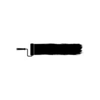 Paint Roller and Brush Stroke Silhouette, can use for template, lay out, background, art illustration,  advertisement space, or graphic design element. Vector Illustration