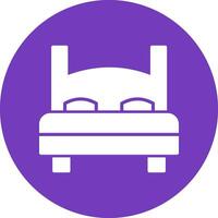 icono de vector de cama doble