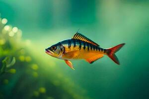 un pescado nadando en el agua. generado por ai foto