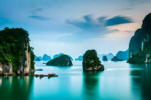 the beautiful landscape of halong bay. AI-Generated photo