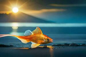 goldfish, the sun, the sea, the beach, the sunset, the sea, the. AI-Generated photo