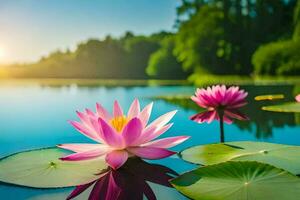 the lotus flower is a symbol of enlightenment and peace. AI-Generated photo