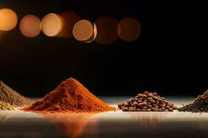 spices and spices on a table. AI-Generated photo