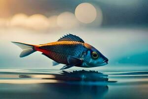 a fish is swimming in the water. AI-Generated photo