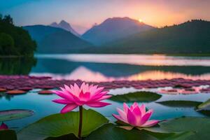 the lotus flower is a symbol of peace and harmony. AI-Generated photo