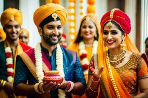 indio Boda en Bombay. generado por ai foto