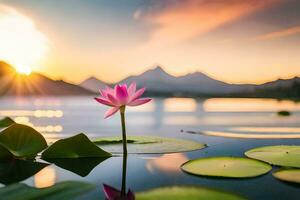 the lotus flower is a symbol of peace and tranquility. AI-Generated photo