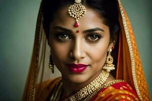 an indian woman in traditional attire. AI-Generated photo