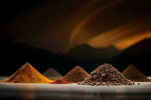 a collection of spices and spices. AI-Generated photo