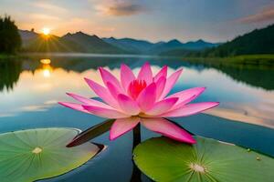 the lotus flower is a symbol of enlightenment and peace. AI-Generated photo