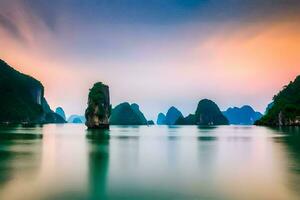 the ha long bay in vietnam. AI-Generated photo