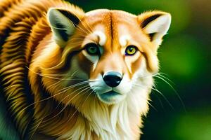 a digital painting of a cougar. AI-Generated photo