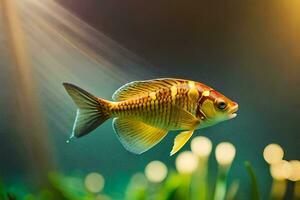 goldfish in the aquarium. AI-Generated photo