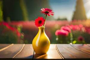 foto fondo de pantalla el sol, flores, el campo, el flores, el campo, el flores. generado por ai