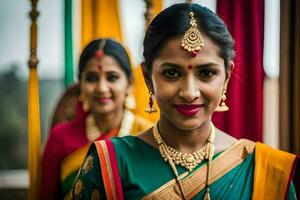 a beautiful indian bride in traditional attire. AI-Generated photo