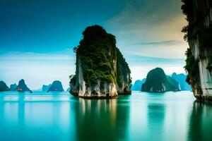 the ha long bay in vietnam. AI-Generated photo