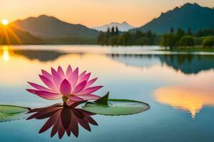 the lotus flower is a symbol of enlightenment and peace. AI-Generated photo