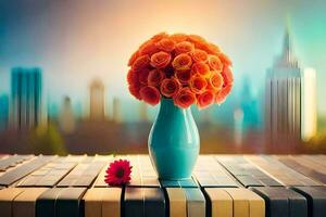 photo wallpaper flowers, the city, the city, the city, the city, the city,. AI-Generated