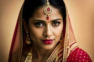 an indian woman in traditional attire. AI-Generated photo