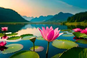 the lotus flower is a symbol of peace and harmony. AI-Generated photo