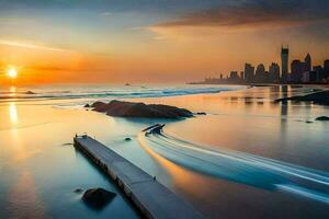 el dorado hora, oro costa, Australia, el dorado hora, el dorado hora,. generado por ai foto