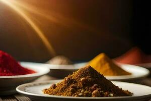 spices in a bowl. AI-Generated photo