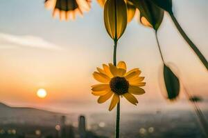 sunflower in the city. AI-Generated photo