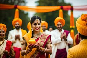 indio Boda en Delhi. generado por ai foto