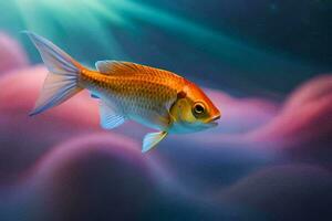 goldfish in the ocean. AI-Generated photo