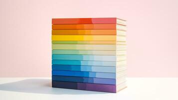 Collection of colorful books. AI Generated photo