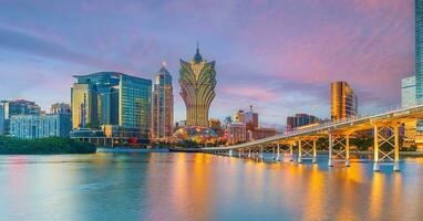 macao, céntrico ciudad horizonte, paisaje urbano de China foto