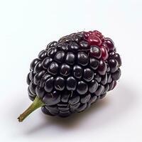 Ripe blackberries levitate on a white background photo