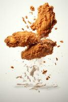 Healthy fried chicken,white background photo