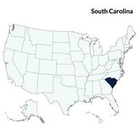 Map of South Carolina. South Carolina map. USA map vector