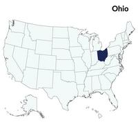 mapa de Ohio. Ohio mapa. Estados Unidos mapa vector