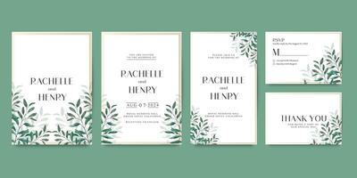 Wedding invitation template with flower vector