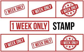 1 Week Only Rubber Stamp Set Vector