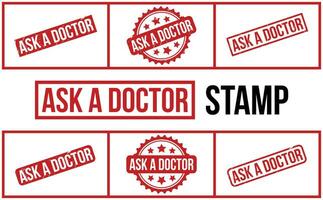 Ask a Doctor Rubber Stamp Set Vector