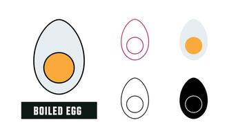 Boiled egg Icon Set Vector Illustration