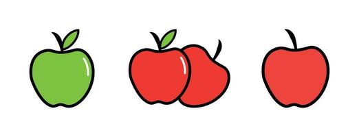 Apple Icon Vector Illustration. Apple Lineal Color Icon