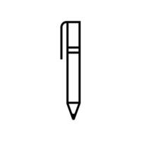 Pen, pencil Lineal Icon Symbol Vector. Black Outline Pen, pencil Icon vector