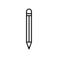 Pen, pencil Lineal Icon Symbol Vector. Black Outline Pen, pencil Icon vector