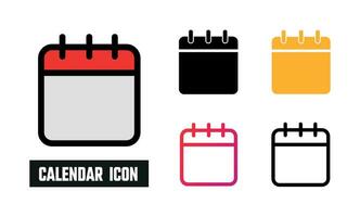 calendario icono conjunto vector ilustración