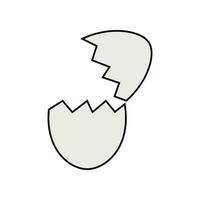 Broken egg Icon Vector Illustration. Broken egg Lineal Color Icon