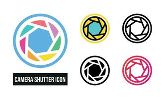 Camera shutter Icon Set Vector Illustration