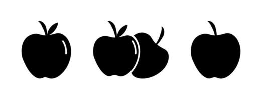 Apple Icon. Glyph Style Apple Fill Icon Vector Illustration