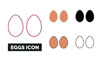 Egg Icon Set Vector Illustration